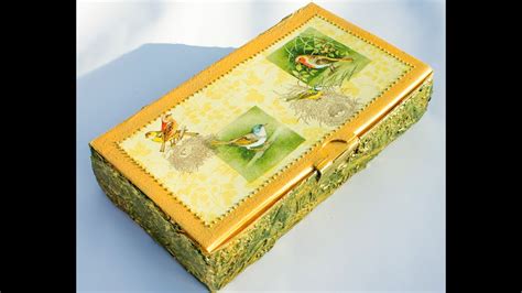 Decoupage On Cardboard Box