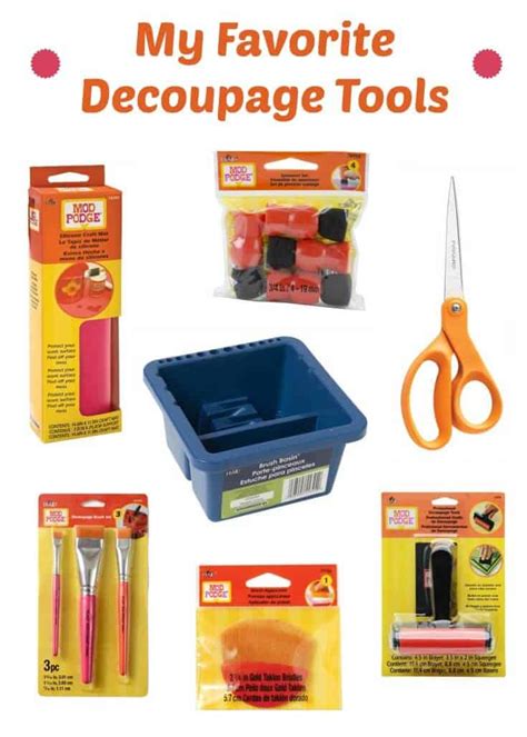 Decoupage tools and materials