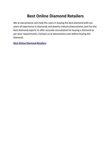 Dedicated E-commerce Diamond Retailers