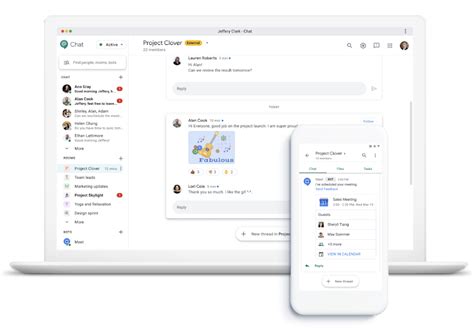Dedicated Google Chat app is also available