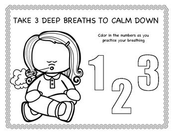 Deep Breathing Coloring Page Kids