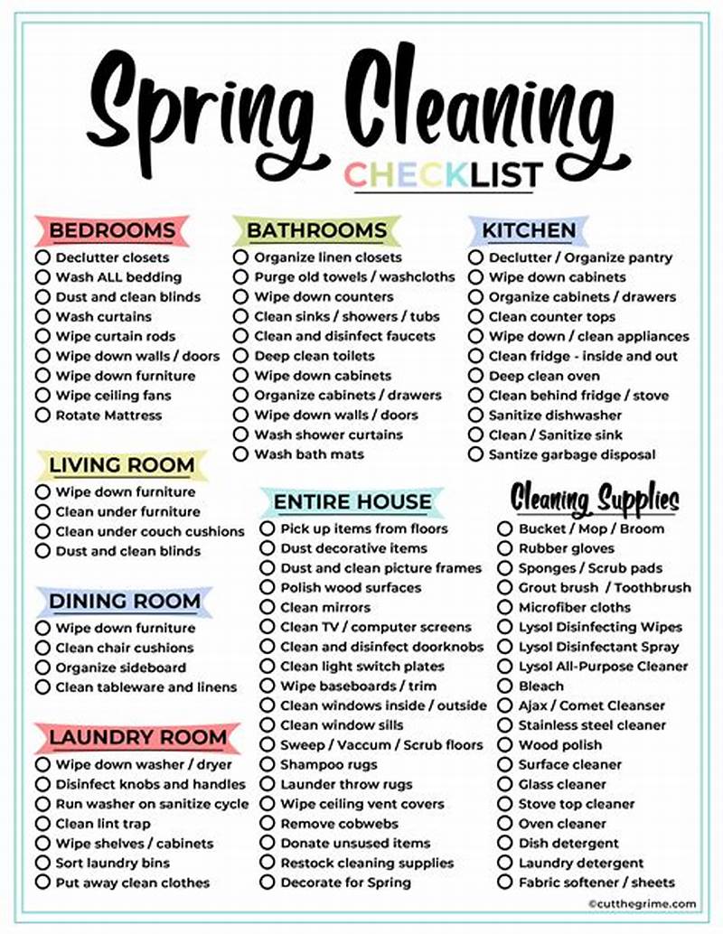 Deep Spring Cleaning Checklist Printable