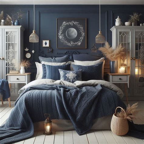 Deep navy bedroom