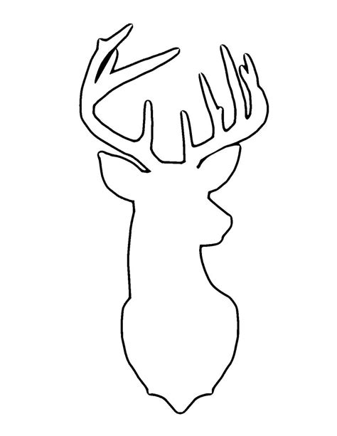 Deer Head Outline Printable