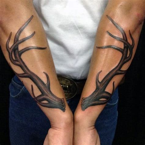 70 Antler Tattoo Designs For Men Cool Branched Horn Ink
