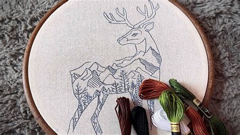 Deer Hand Embroidery Pattern Tutorial