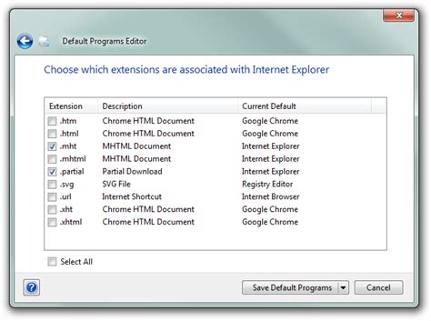 Default Programs Editor