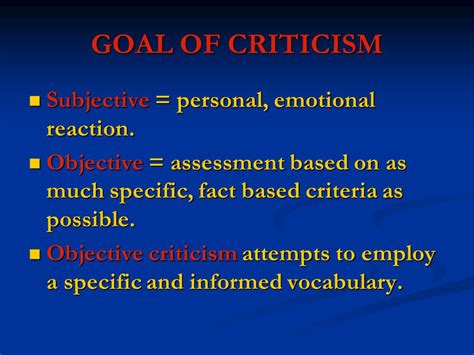 Definition Objective Criticism