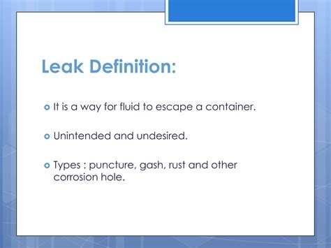Unveiling the Mystery of Leaks: A Comprehensive Definition for All to Know