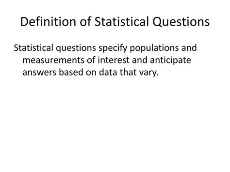 Unlocking the Mystery of Statistical Questions: A Comprehensive Guide to their Definition and Importance