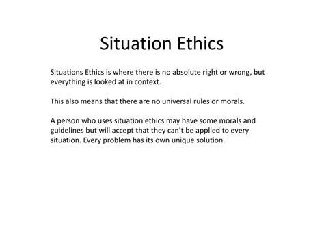 Understanding the Concept of Situation Ethics: A Comprehensive Guide.