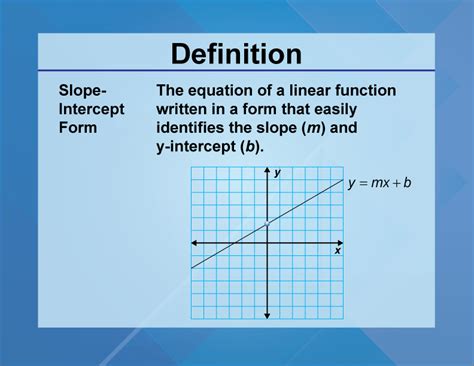 Mastering the Art of Equations: Unraveling the Definition of Slope Intercept Form