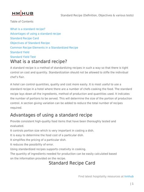 The Culinary Blueprint: Unraveling the Definition of Standard Recipe for Perfectly Executed Dishes