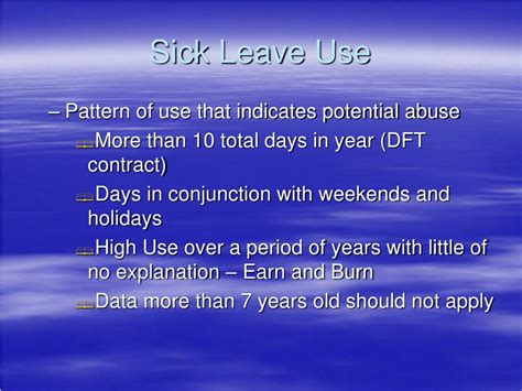 Definition of Permissible Sick Leave Use