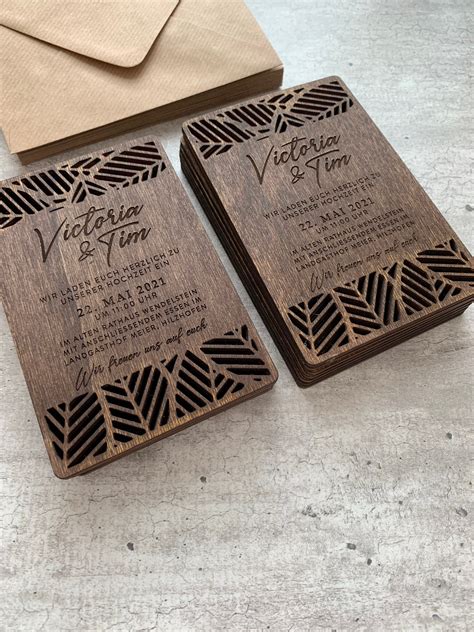 Dekorative Elemente Rustikale Hochzeitseinladung