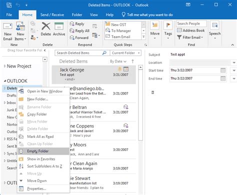 Delete Outlook Template