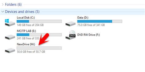 Delete New Local Drive in Windows 10