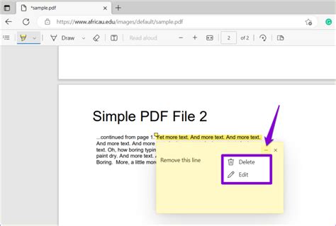 Delete Video comment in PDF in Microsoft Edge