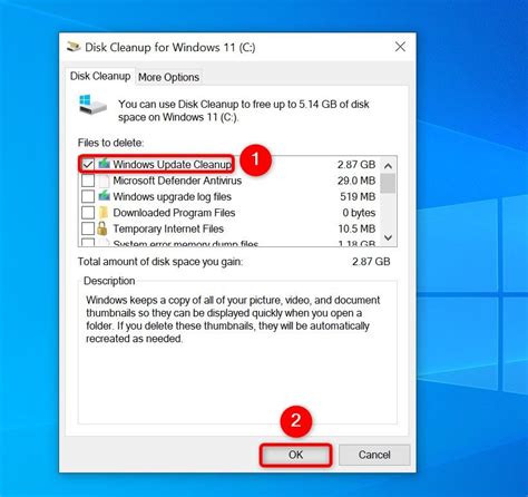 Delete Windows Updates Files Using Disk Cleanup