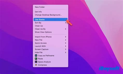 Delete icons from a Mac desktop using Stacks