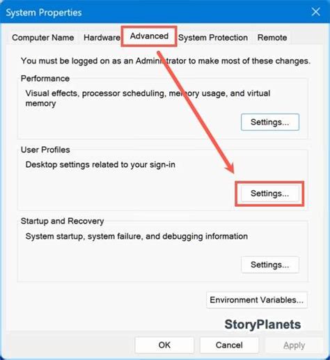 Deleting a User Profile Using the System Properties Menu