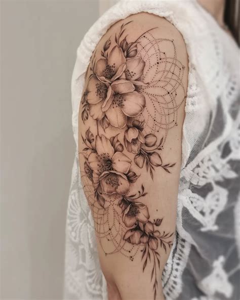 Delicate Back Upper Arm Tattoos for Women