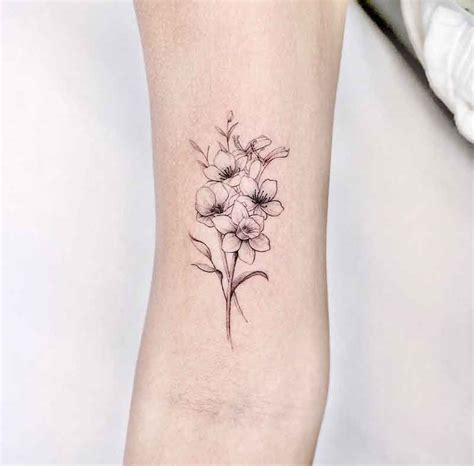 Delicate Family Birth Flower Tattoos