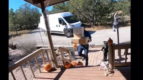 Spooky Season Sabotage: Delivery Driver Decimates Decorations