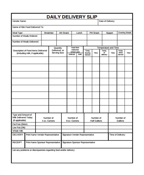 Delivery Slip Template