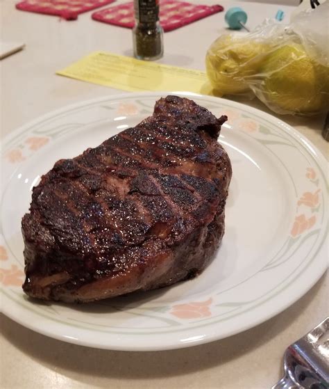 [homemade] delmonico steak medium rare reverse seared Foodie