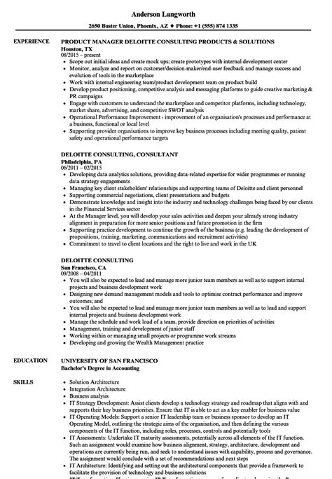 Deloitte Resume Sample