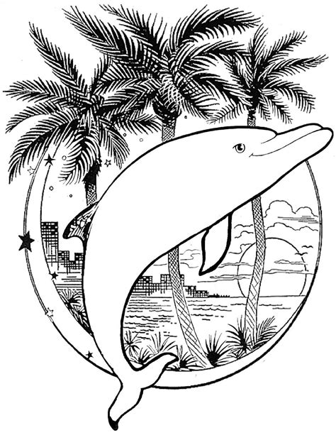 Ausmalbild Mandala Delfin