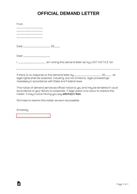 Demand Letter Template For Payment