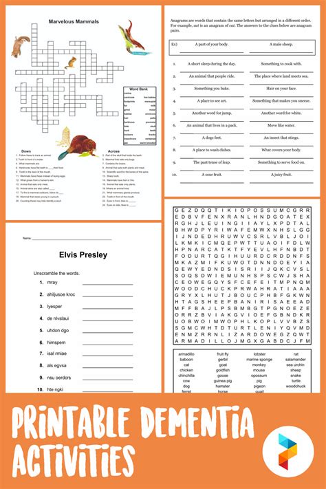 Dementia Patient Printable Word Games For Seniors With Dementia