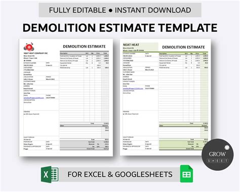 Demolition Estimating Spreadsheet Google Spreadshee Demolition