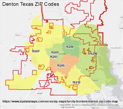 Denton Texas Zip Code Map