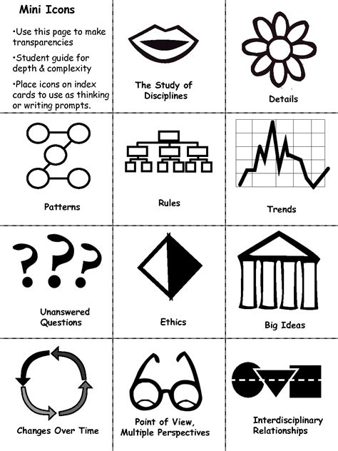 Depth And Complexity Icons Printable