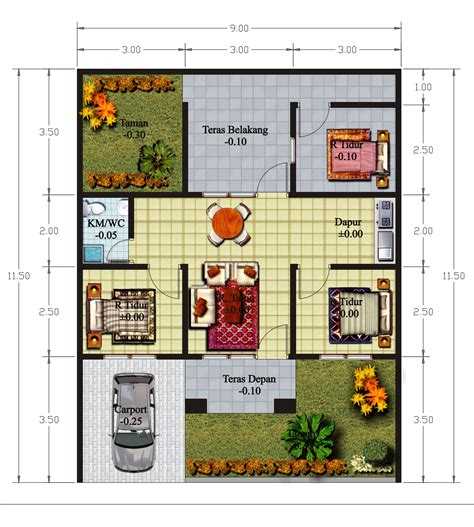 10 Desain Denah Rumah Idaman RUMAH IMPIAN