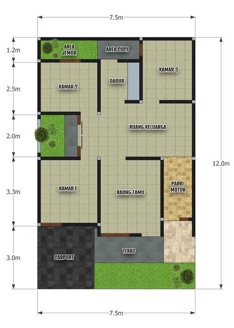 desain rumah 1 kamar