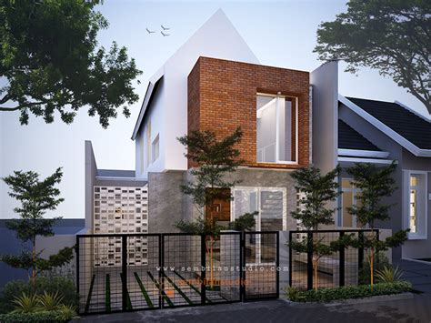 desain rumah 6x14 dengan gaya industrial