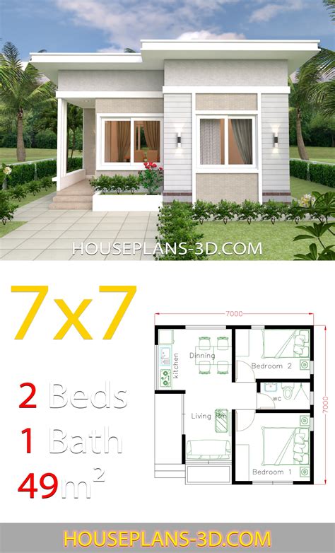 desain rumah 7x7