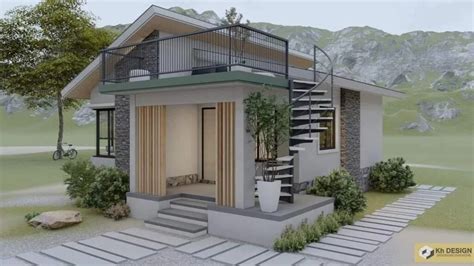 Desain Rumah Minimalis dengan Atap Model Dak Terbuka, 3 Kamar Tidur dan