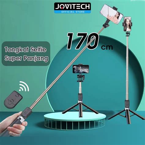 Desain dan Konstruksi JOVITECH 170CM Tongsis Selfies Stick Bluetooth Tripod Remote Shutter (3in1) TR03