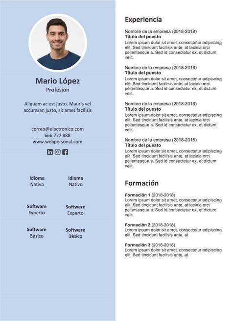 Descargar Plantilla Cv Gratis