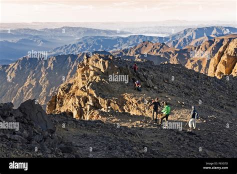 Descending from Toubkal summit