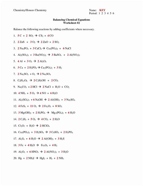 Describing Chemical Reactions Worksheet Answers - worksheet