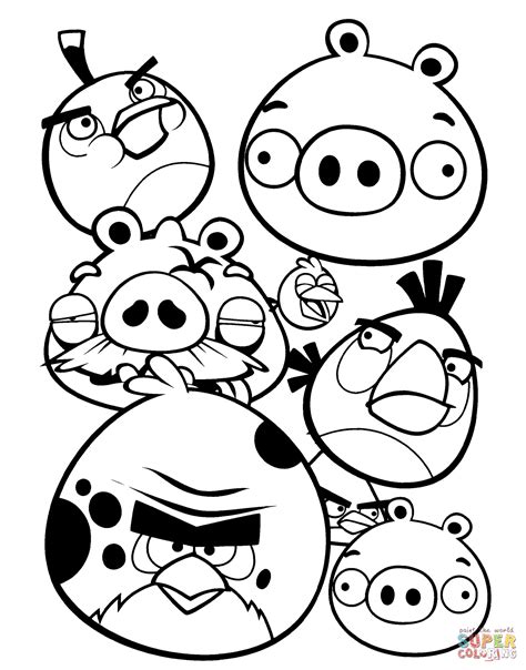 Desenhos para Pintar Desenhos dos Angry Birds para colorir