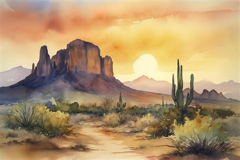 Desert Landscape Watercolor