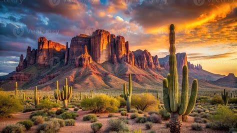 Desert Landscapes With Cactus