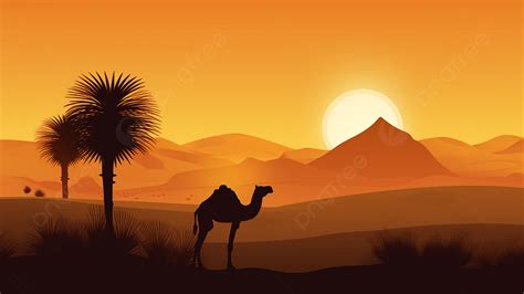 Desert sunset camel